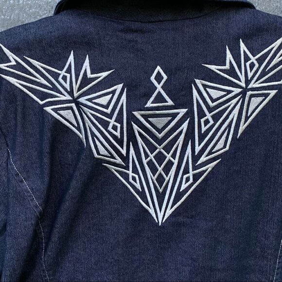 Bob Mackie Wearable Art Pantsuit Jean Jacket - Picture 8 of 16